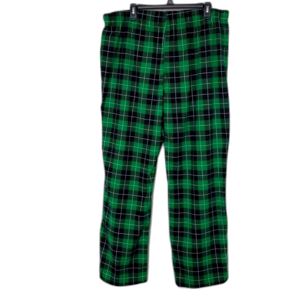 Men's Nap Chat Flannel Pajama Pant Bottoms Holiday Christmas, Size XL Green - Picture 2 of 6